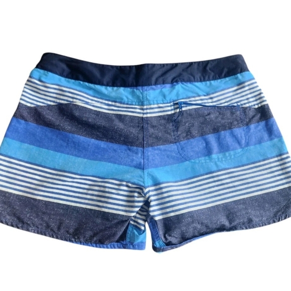 NWT Patagonia Wavefarer 5" Board Shorts Fitz Stripe Blue Beach Womens 10 - Picture 5 of 8
